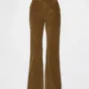 Pantalones acampanados de pana de talle medio