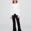 Pantalones acampanados de ponte para uniforme infantil