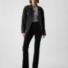 Pantalones acampanados de talle alto con tejido elástico en dos direcciones