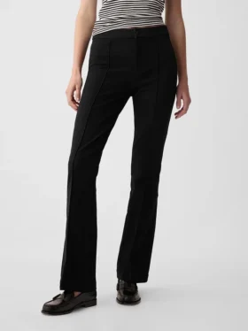 Pantalones acampanados de talle alto con tejido elástico en dos direcciones