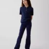 Pantalones acampanados de uniforme para niños de tejido Ponte