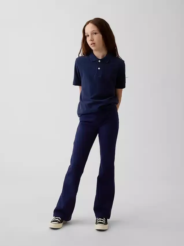 Pantalones acampanados de uniforme para niños de tejido Ponte