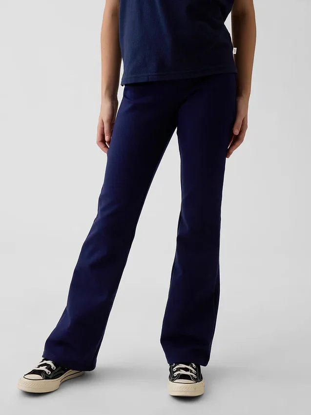 Pantalones acampanados de uniforme para niños de tejido Ponte