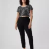 Pantalones ajustados de doble tejido de talle alto