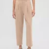 Pantalones ajustados hasta el tobillo de sarga cepillada de talle alto 365