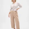 Pantalones ajustados hasta el tobillo de sarga cepillada de talle alto 365
