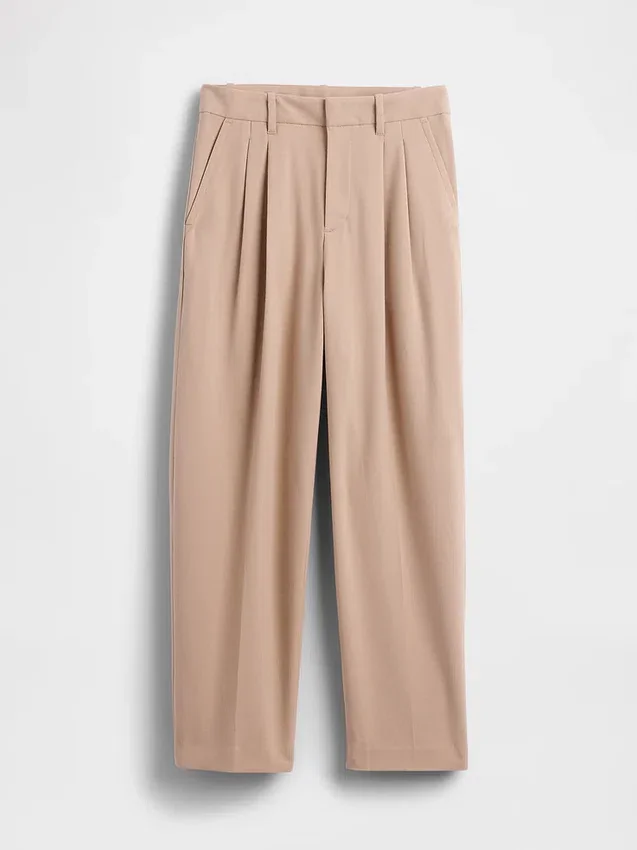 Pantalones ajustados hasta el tobillo de sarga cepillada de talle alto 365