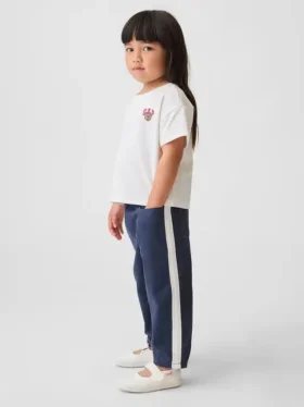 Pantalones anchos a rayas ultrasuaves sin cordón para Bebé y Niño