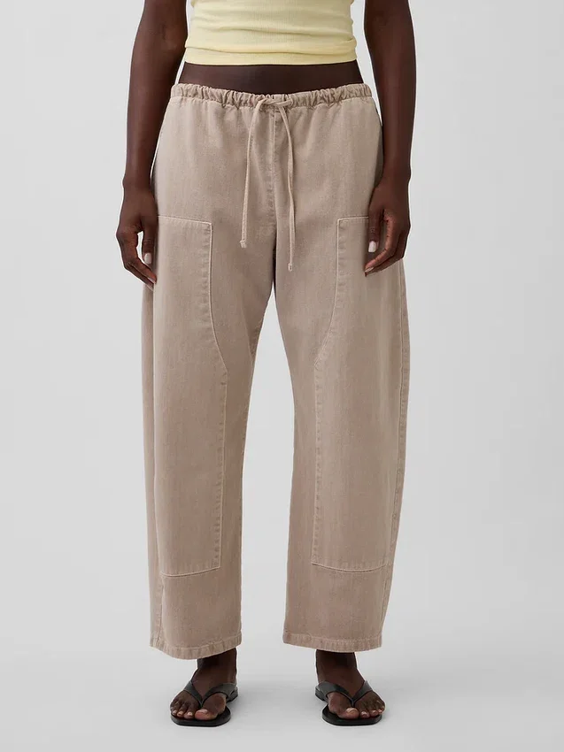 Pantalones anchos de corte holgado con doble rodilla