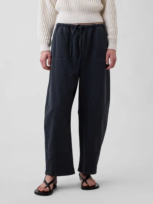 Pantalones anchos de corte holgado con doble rodilla