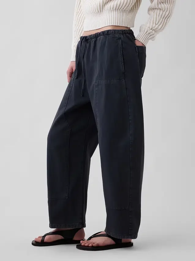 Pantalones anchos de corte holgado con doble rodilla
