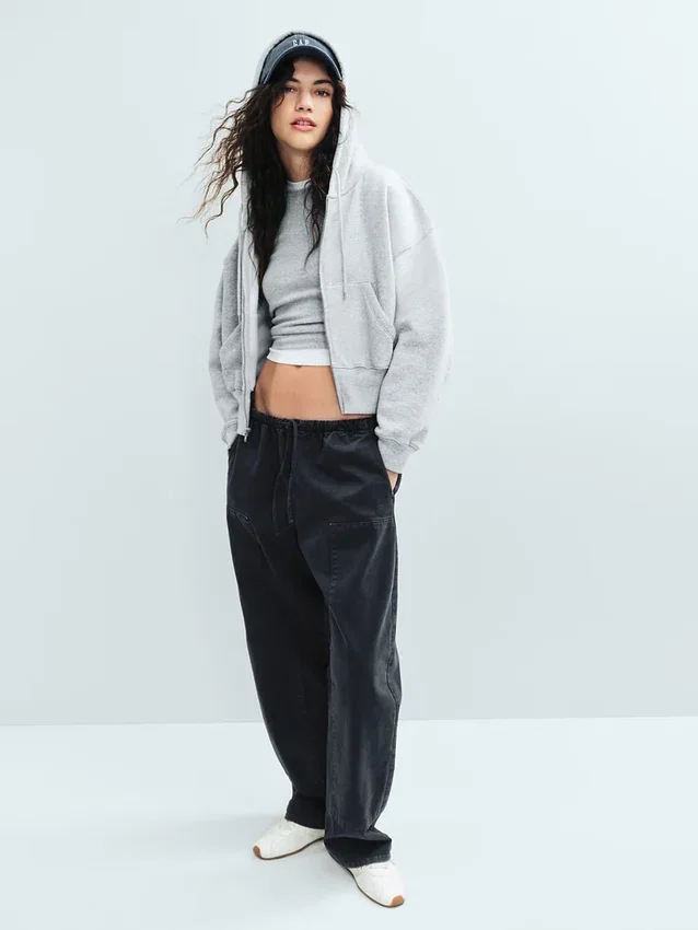 Pantalones anchos de corte holgado con doble rodilla