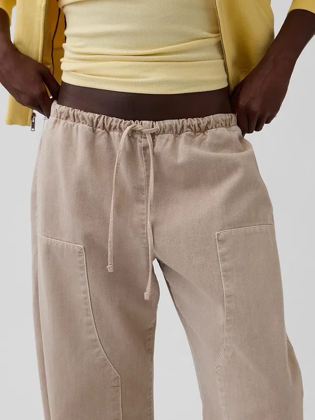 Pantalones anchos de corte holgado con doble rodilla