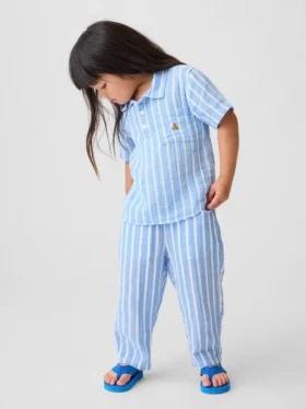 Pantalones anchos de gasa de algodón para bebés y niños pequeños