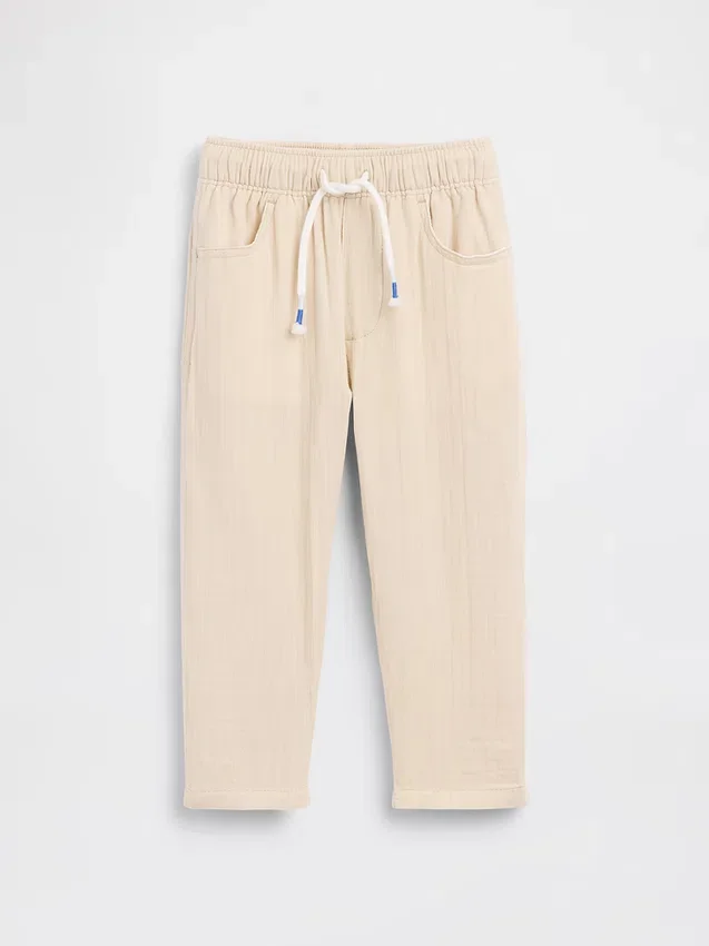 Pantalones anchos de gasa de algodón para bebés y niños pequeños