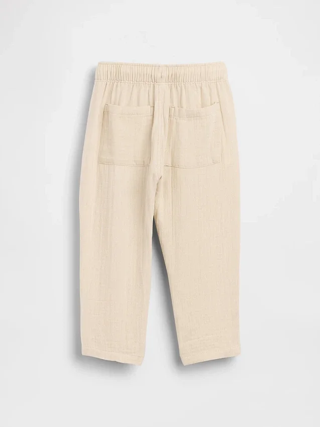 Pantalones anchos de gasa de algodón para bebés y niños pequeños