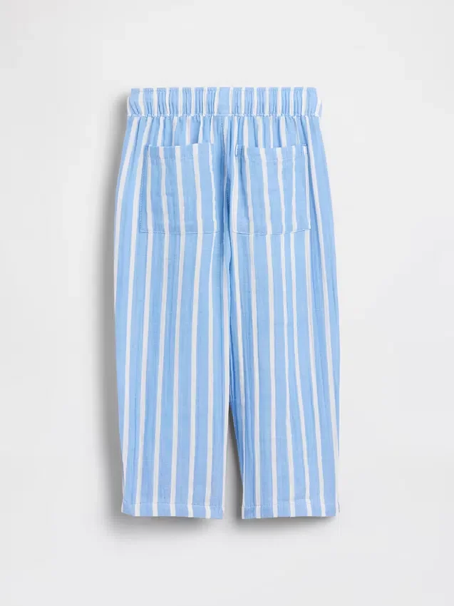 Pantalones anchos de gasa de algodón para bebés y niños pequeños