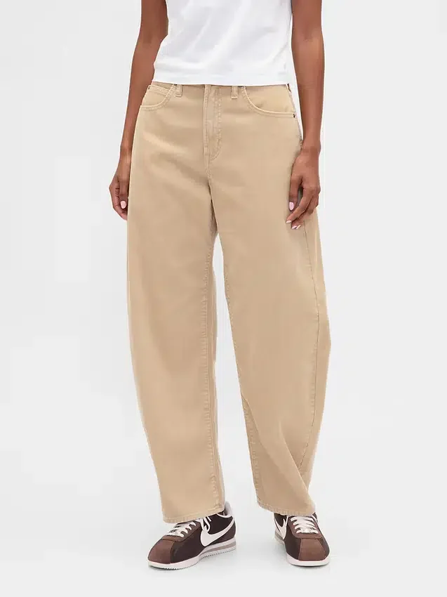 Pantalones anchos de pana de talle alto
