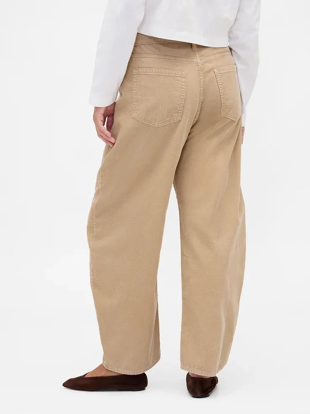 Pantalones anchos de pana de talle alto