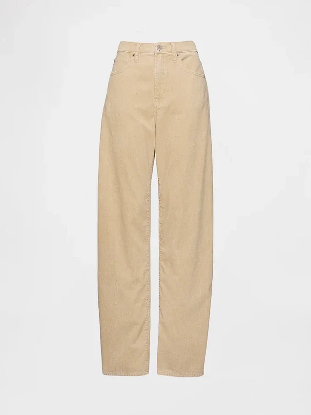 Pantalones anchos de pana de talle alto