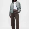 Pantalones anchos de popelín con doble refuerzo en las rodillas