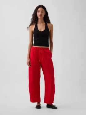 Pantalones anchos de popelín con doble refuerzo en las rodillas