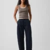 Pantalones anchos de popelín con doble refuerzo en las rodillas