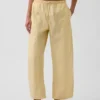 Pantalones anchos de popelín con doble refuerzo en las rodillas