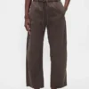 Pantalones anchos de popelín con doble refuerzo en las rodillas