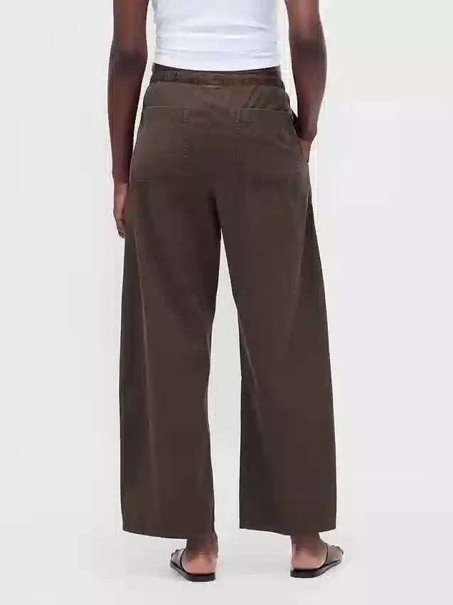 Pantalones anchos de popelín con doble refuerzo en las rodillas