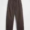 Pantalones anchos de popelín con doble refuerzo en las rodillas