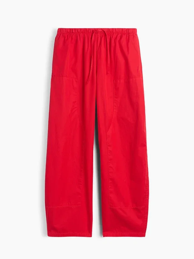 Pantalones anchos de popelín con doble refuerzo en las rodillas