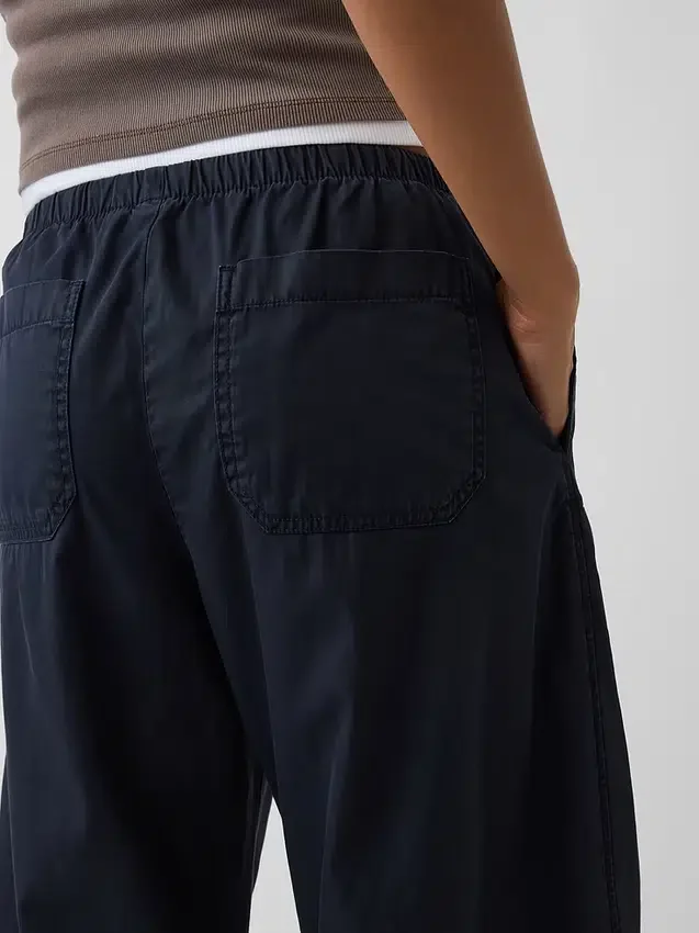 Pantalones anchos de popelín con doble refuerzo en las rodillas