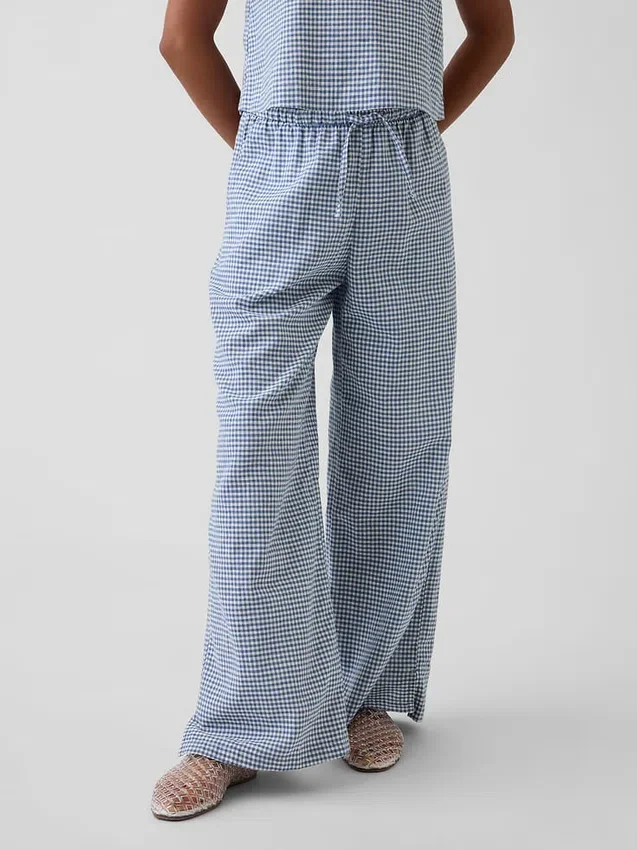 Pantalones anchos y cómodos de lino y algodón para niños