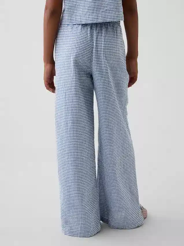 Pantalones anchos y cómodos de lino y algodón para niños