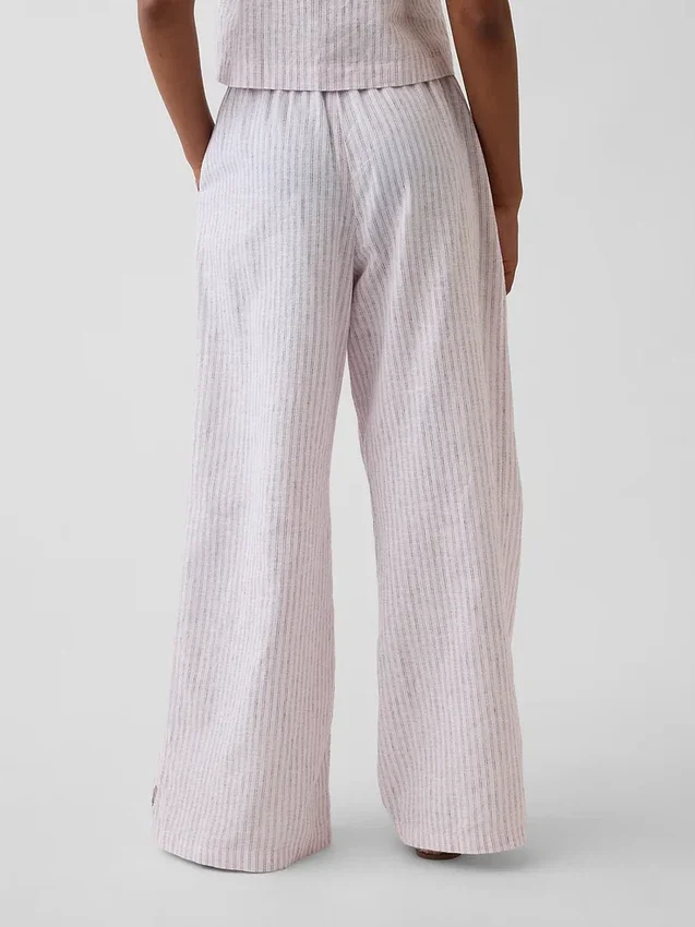 Pantalones anchos y cómodos de lino y algodón para niños