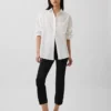 Pantalones capri de doble tejido