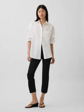 Pantalones capri de doble tejido