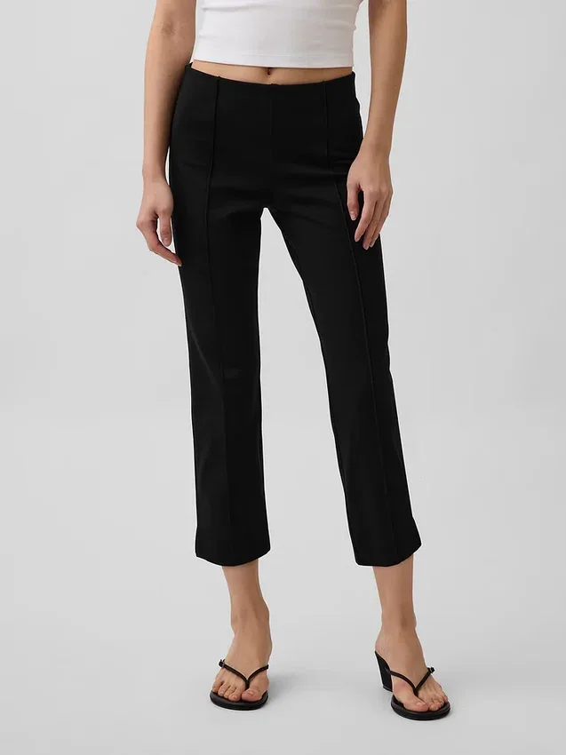 Pantalones capri de doble tejido