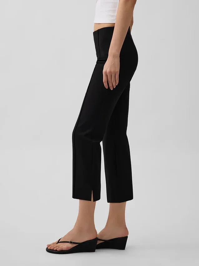 Pantalones capri de doble tejido