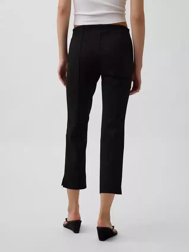 Pantalones capri de doble tejido