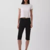 Pantalones capri de doble tejido y talle alto