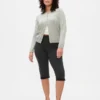 Pantalones capri de doble tejido y talle alto