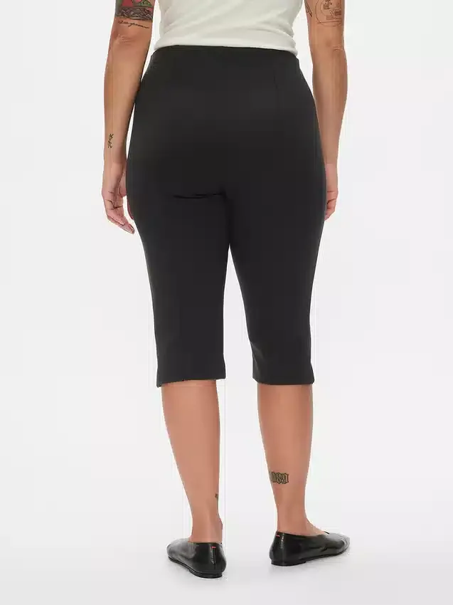 Pantalones capri de doble tejido y talle alto