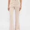 Pantalones caqui acampanados de talle bajo y corte holgado