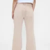 Pantalones caqui acampanados de talle bajo y corte holgado