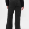 Pantalones caqui acampanados de talle bajo y corte holgado