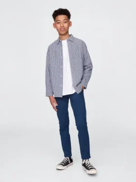 Pantalones caqui ajustados de uniforme para niños