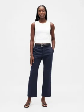 Pantalones caqui de talle medio