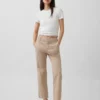 Pantalones caqui de talle medio